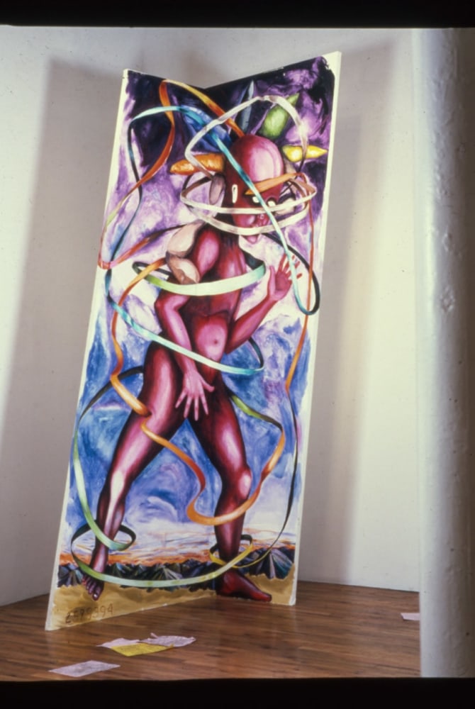 Jonathan Borofsky &quot;Man in Space at 2589394&quot; 1978 Acrylic, shaped canvas