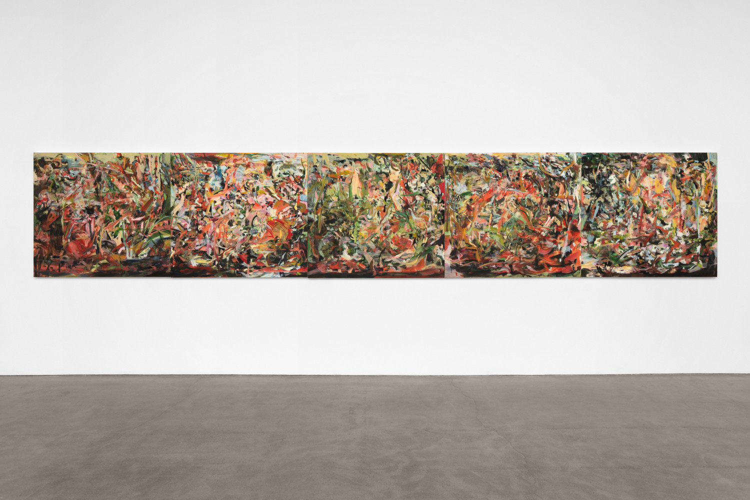 Cecily Brown
Of nothing something still, 2019-2020
oil and UV-curable pigment on linen
5 panels, overall: 43 x 235 in. (109.2 x 596.9 cm) 
