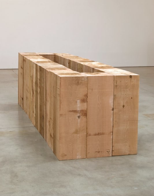 Carl Andre "3 x 11 Hollow Rectangle" 2008 24 western red cidar timbers overall: 36 x 36 x 132 in.