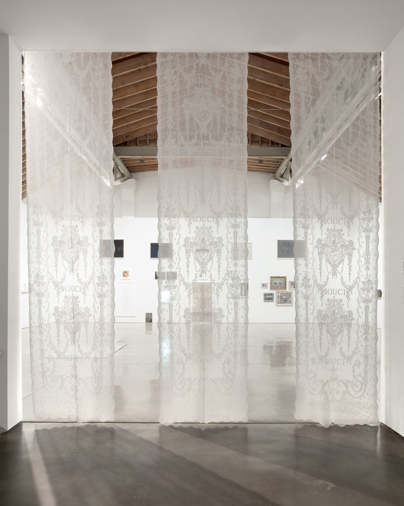 Sophie Calle Souci, 2012 embroidered lace curtains dimensions variable