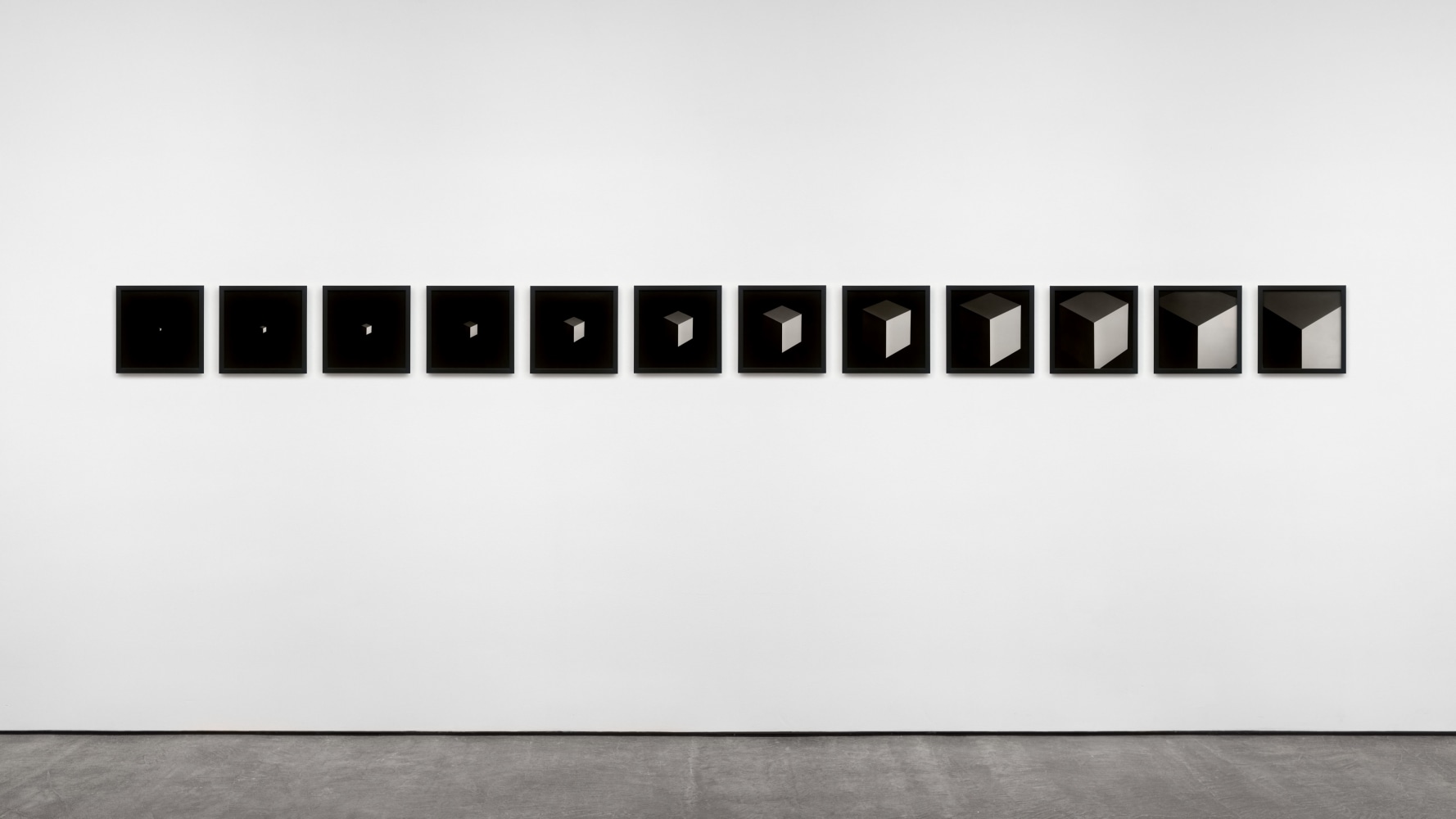 Sol LeWitt Cube, 1997 twelve gelatin-silver prints each: 11 x 11 in. (27.9 x 27.9 cm) framed each: 11 1/2 x 11 1/2 x 1 1/4 in. (29.2 x 29.2 x 3.1 cm)