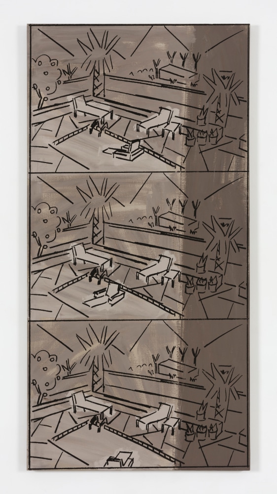 Michael Hurson Palm Springs Painting #4, 1971 oil and silkscreen on canvas 68 x 34 in. (172.7 x 86.4 cm)