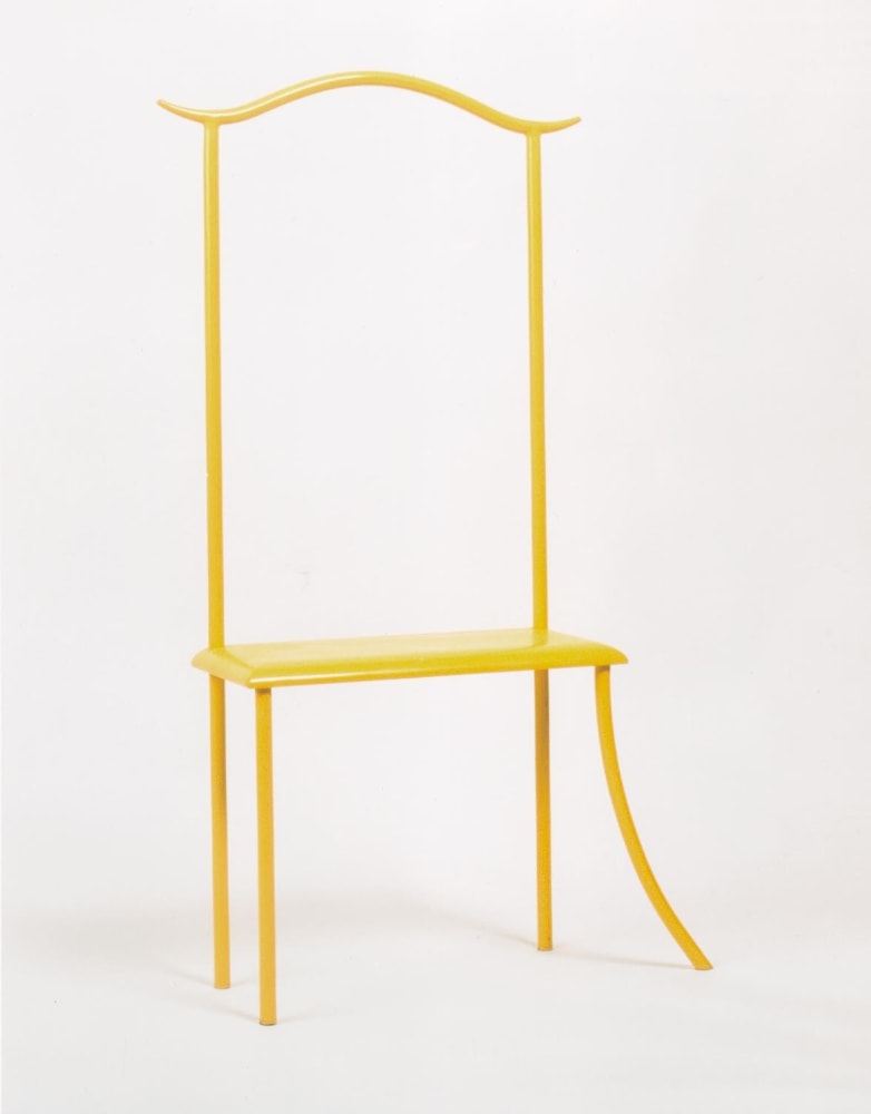 Robert Wilson "W.O.R. Chair" 1998 Metal and wood lacquered ywlloe 36 x 9 x 20"
