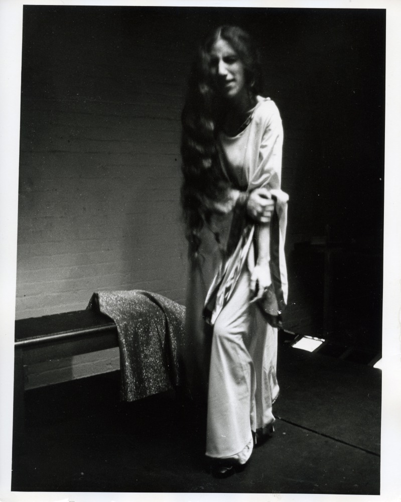 Peter Moore Diane di Prima, "Monuments", March 16, 1968 gelatin silver print image: 9 1/2 x 7 1/4 in. (24.1 x 18.4 cm) paper: 10 x 8 in. (25.4 x 20.3 cm) frame: 16 1/2 x 12 1/2 x 3/4 in. (41.9 x 31.8 x 1.9 cm)