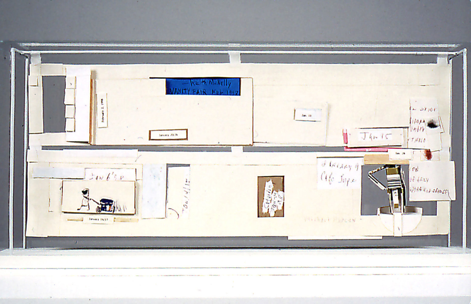 Michael Hurson "Study for 'How Mice Remember'" 1998 Pencil, ink, pastel, collaged paper, and wood on paper 9 1/4 x 22 1/4"