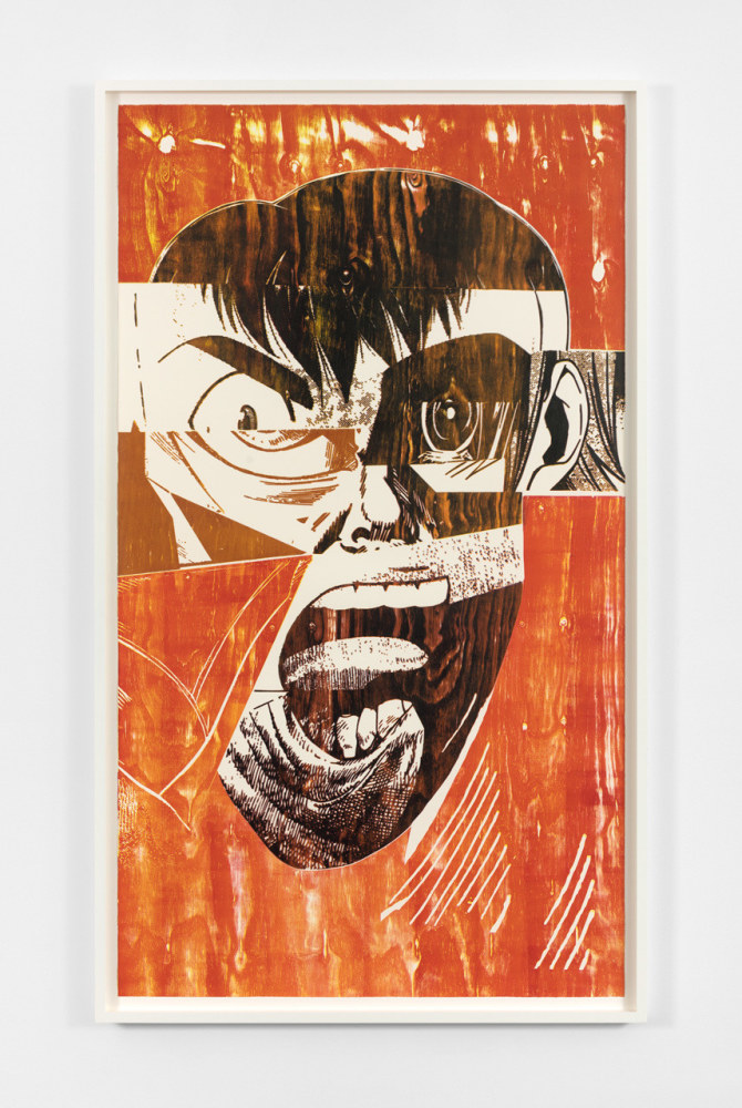 "Untitled", 1999  Colored ink on frosted mylar  11-1/2 x 34-1/8 inches