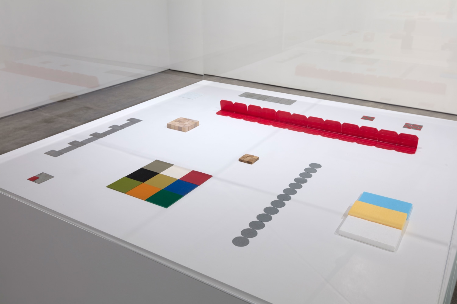 Installation view, Carl Andre, Small Sculptures and Short Words, February 11 – March 11, 2017