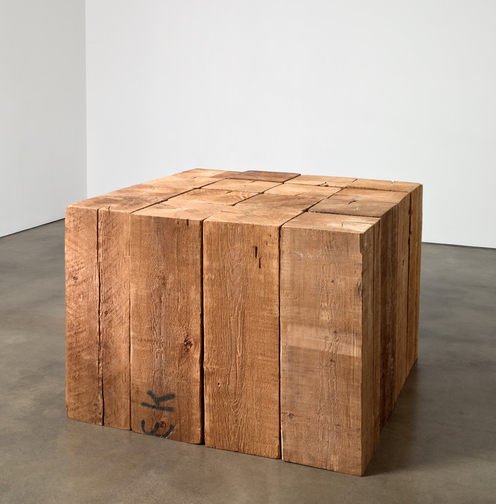 Carl Andre "4 x 4 Cedar Solid" 2008 16 Western red cedar overall: 36 x 48 x 48 in.