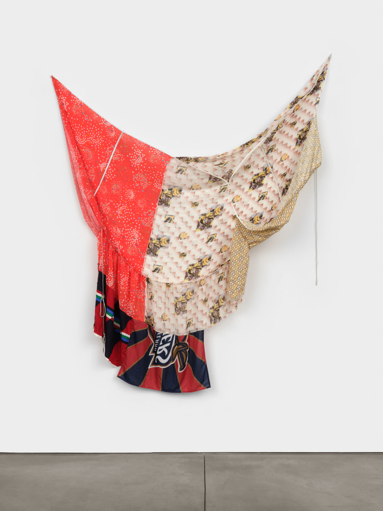 Eric N. Mack Put it on, 2022 polyester, kimono silk, rope, boning, and thread 86 x 85 in. (218.4 x 215.9 cm)