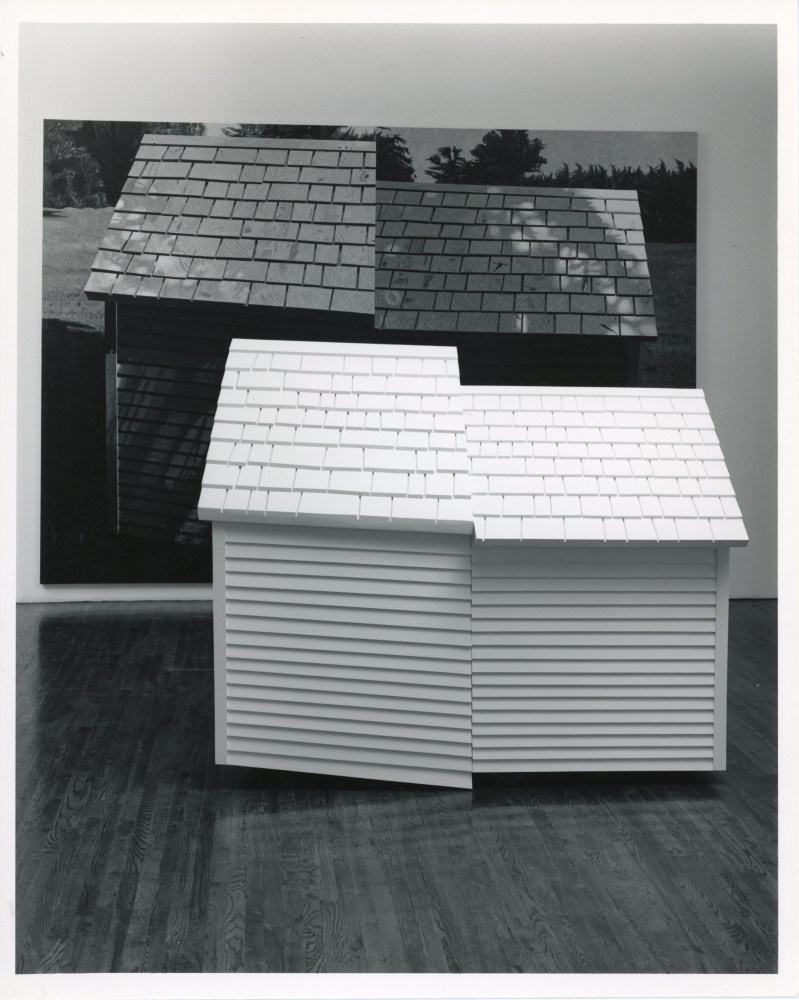 Jennifer Bartlett 'Double House&quot; 1987 Sculpture: Painted wood Painting: Oil on canvas Sculpture: Painted wood Sculpture: 68 1/2&quot; x 83&quot; x 50&quot; Painting: 9'10&quot; x 14'