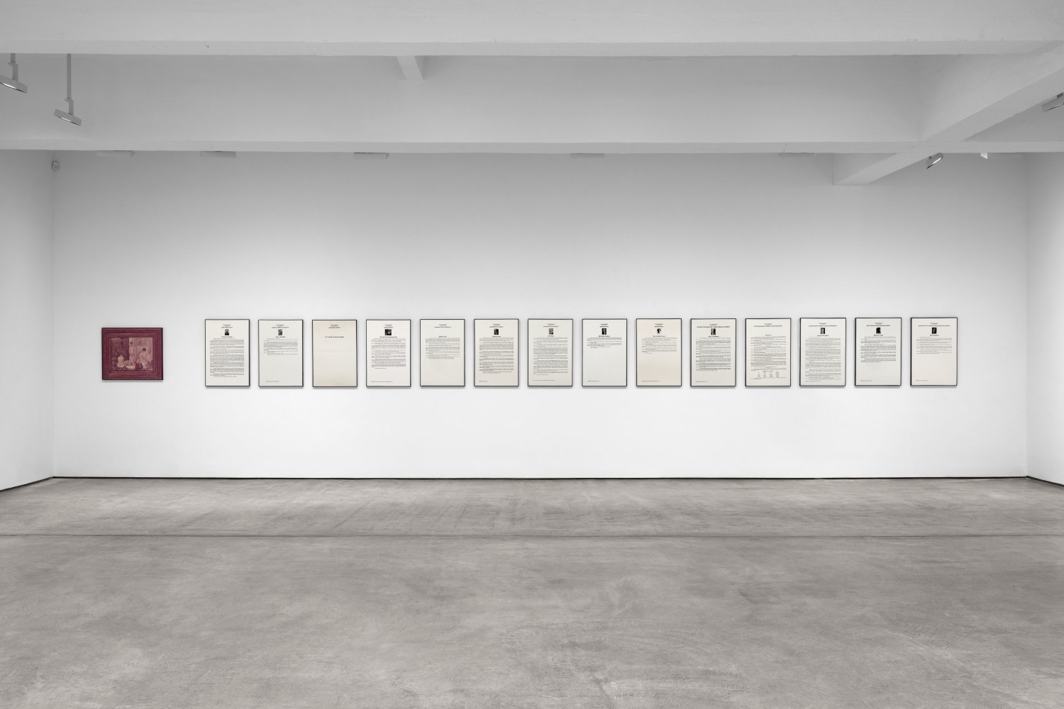 Installation view, Hans Haacke: Taking Stock, 1975-1985, Paula Cooper Gallery, January 21 - February 25, 2023. Photo: Steven Probert