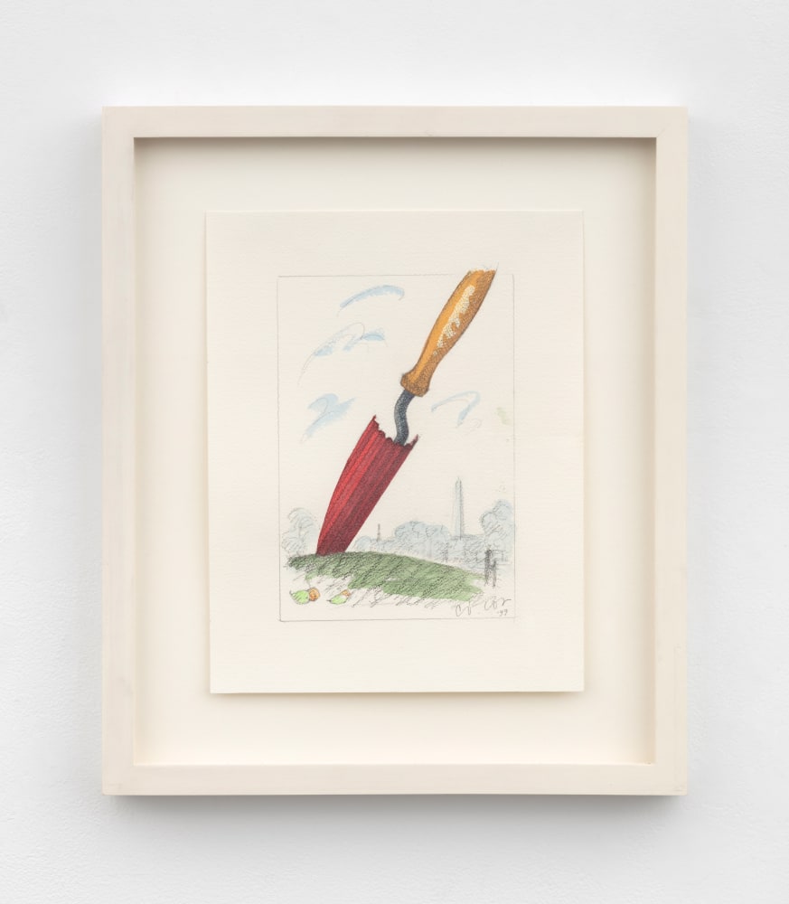 Claes Oldenburg & Coosje van Bruggen Study for Plantoir, Jardin des Tuileries, Paris, 1999 pencil, colored pencil, watercolor 12 x 9 3/4 in. (30.5 x 24.8 cm) frame: 17 1/4 x 14 1/2 x 1 1/2 in. (43.8 x 36.8 x 3.8 cm)