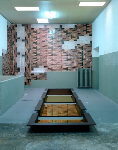 Kelley Walker "Untitled" 2003 Scanned image & 32 scanned bricks, digital print 27 x 39 in.