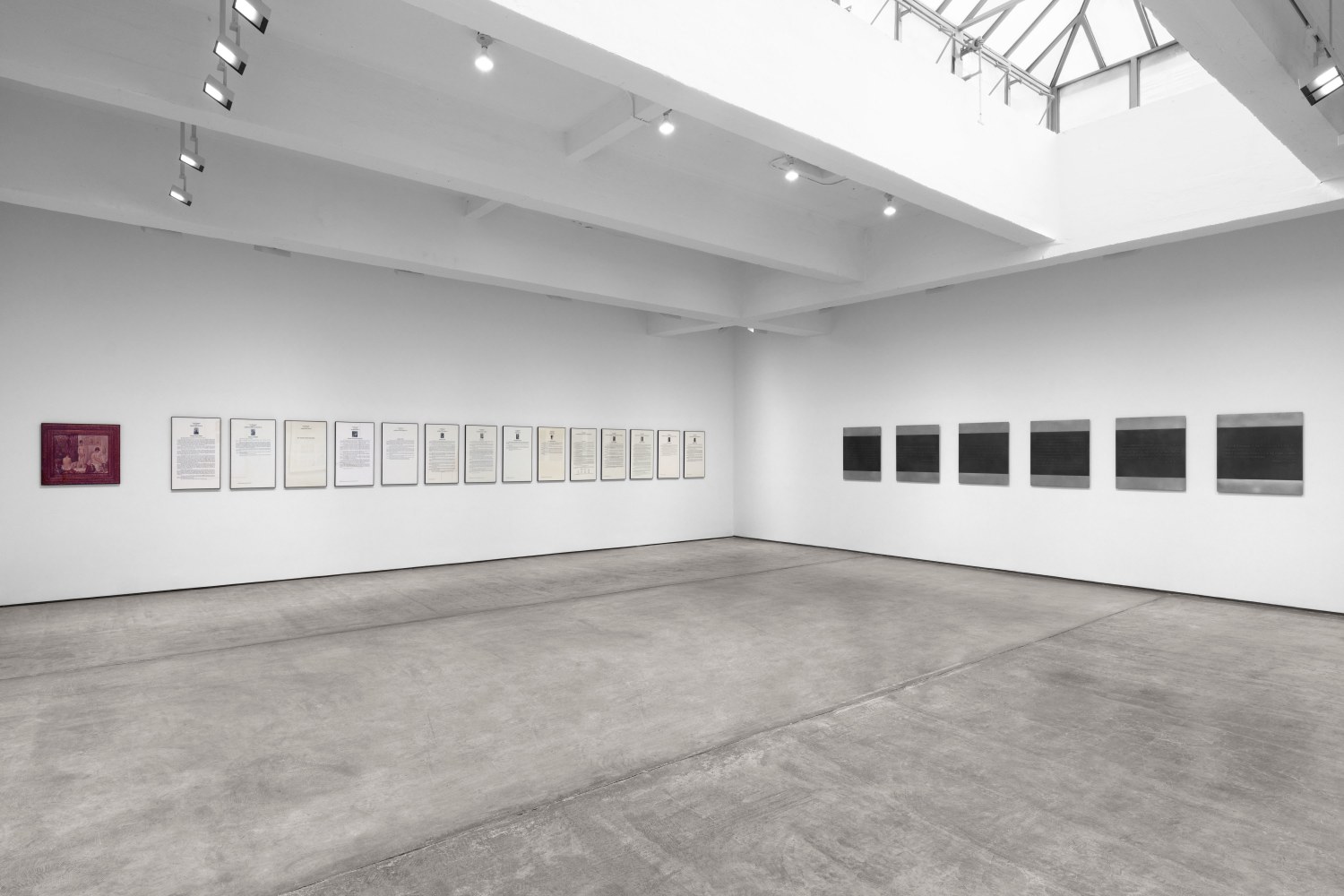 Installation view, Hans Haacke: Taking Stock, 1975-1985, Paula Cooper Gallery, January 21 - February 25, 2023. Photo: Steven Probert