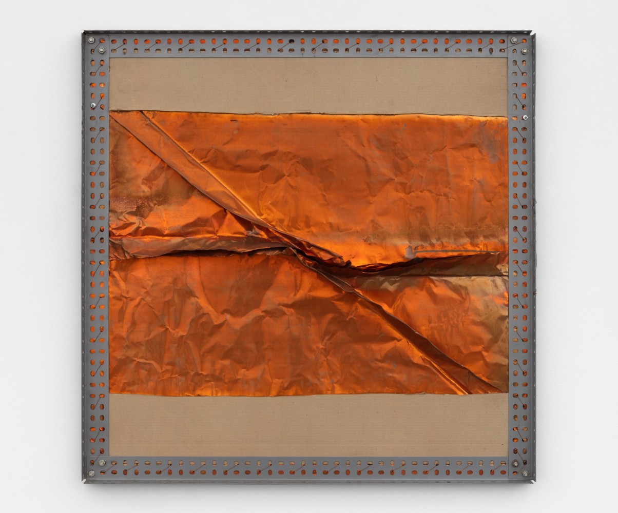 Luciano Fabro Panorama (Gioiello), 1982 copper, cardboard, metal frame 39 3/8 x 39 3/8 x 7 7/8 in. (100 x 100 x 20 cm)