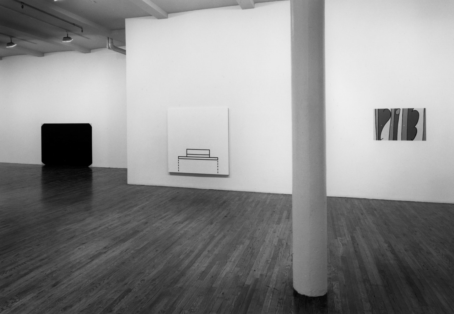 Installation view, Jessica Diamond, Oliver Herring, Hunter Reynolds, Dan Walsh, Paula Cooper Gallery, 155 Wooster Street, New York, January 8 - February 9, 1991. Photo: Geoffrey Clements