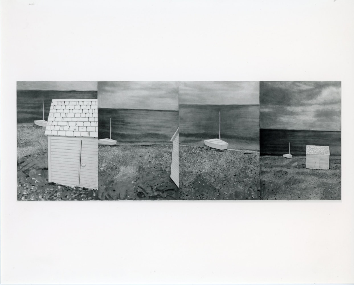 Jennifer Bartlett &quot;Old House Lane #31&quot; 1986-87 Pastel on 4 sheets of paper 44&quot; x 120&quot;