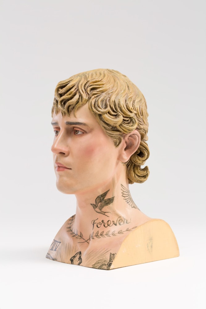 Paul Pfeiffer Incarnator (Pampanga), Head, 2024 Gmelina wood, paint 16 1/4 x 8 1/8 x 8 3/4 in. (41.3 x 20.6 x 22.2 cm)