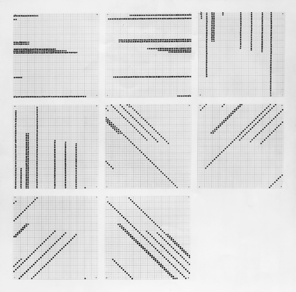 Jennifer Bartlett 8 Plate, 9 Plate Piece, 1974 silkscreen and baked enamel on eight steel plates  each: 12 x 12 in (30.5 x 30.5 cm) overall: 40 x 40 in. (101.6 x 101.6 cm)