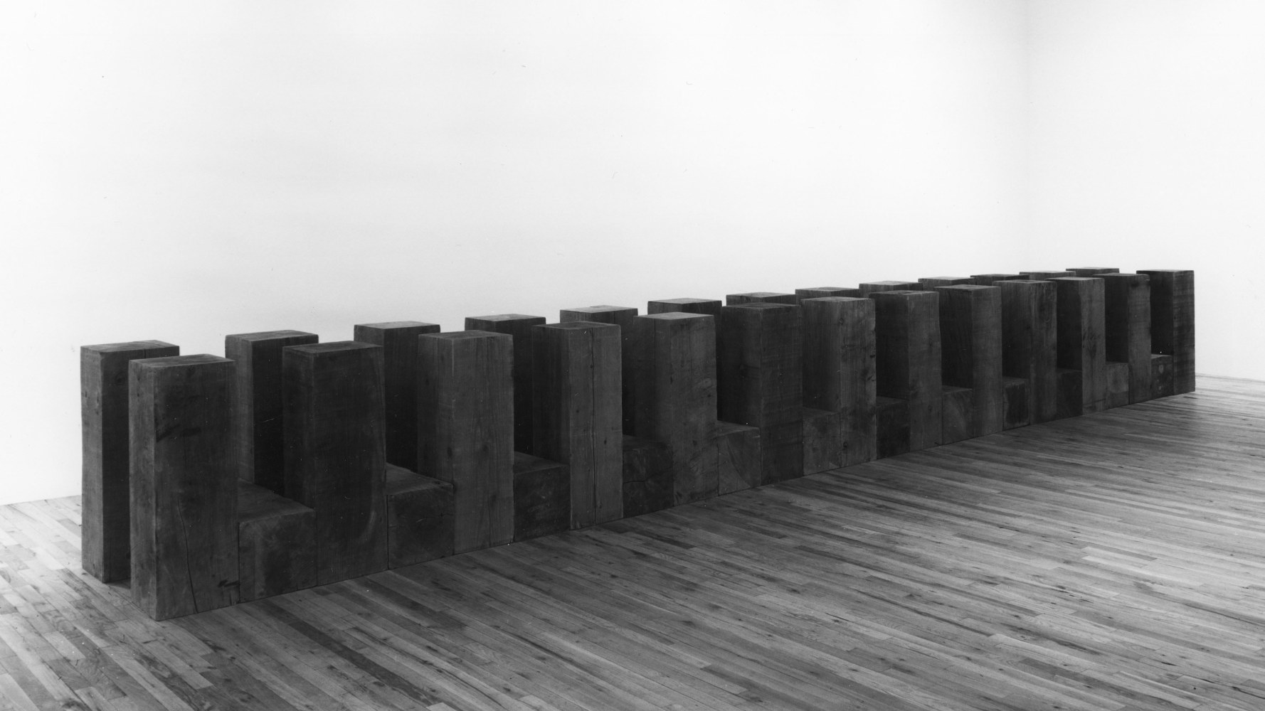 Installation view, Uncarved Blocks, 155 Wooster Street, New York, November 7 - December 5, 1981. © 2025 Carl Andre / Artists Rights Society (ARS), New York. Courtesy Paula Cooper Gallery, New York. Photo: Geoffrey Clements.