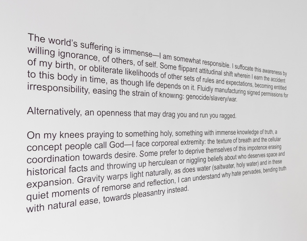 Mandy Harris Williams Untitled, 2017 vinyl wall text dimensions variable