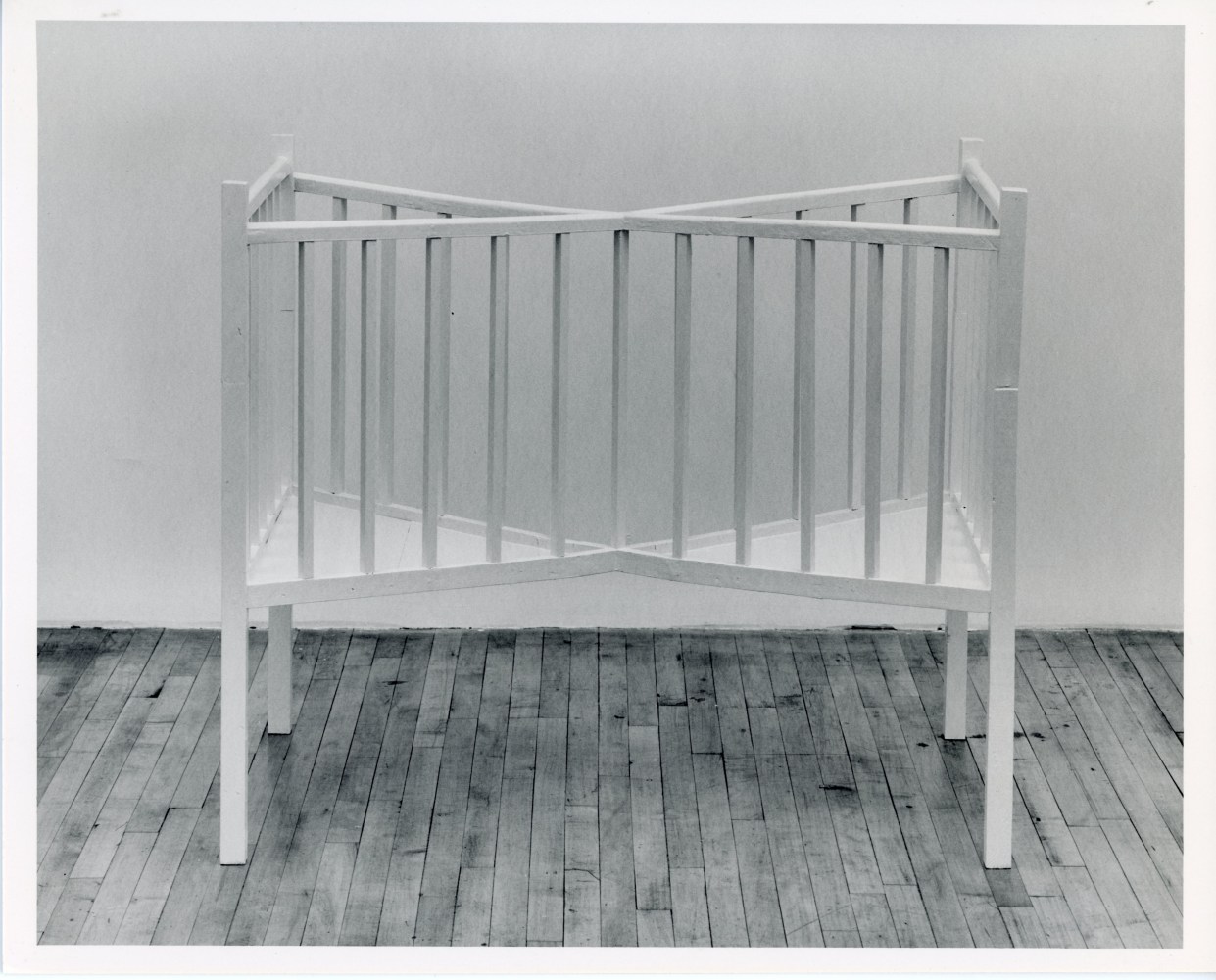 Robert Gober &quot;X Crib&quot; 1987 Enamel paint and wood 44&quot; x 50 1/2&quot; x 33 1/4&quot;