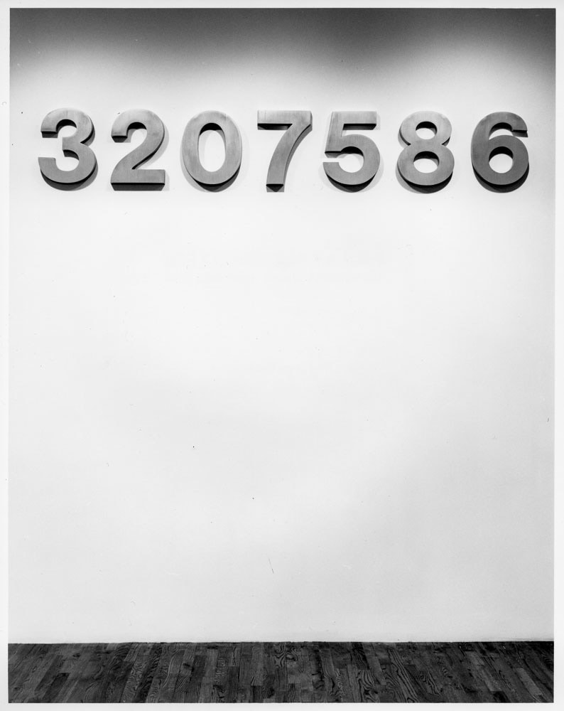 Jonathan Borofsky &quot;3,207,586&quot; 1989 Cast aluminum 15&quot; x 100&quot; x 1 1/2&quot; overall