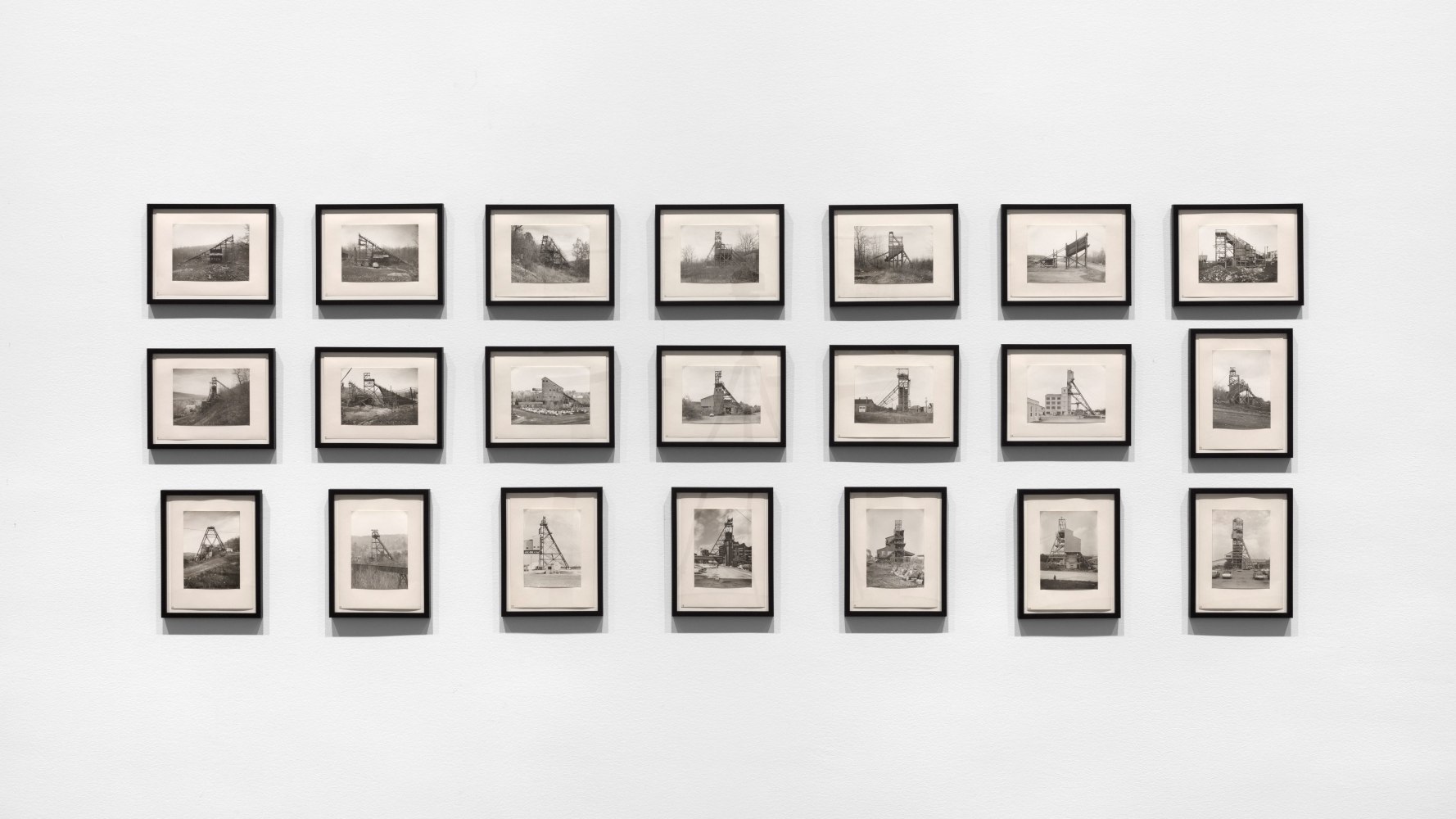 Bernd and Hilla Becher: In Dialogue with Carl Andre and Sol LeWitt, Installation view, 534 W 21st Street, Paula Cooper Gallery, New York, 2018.