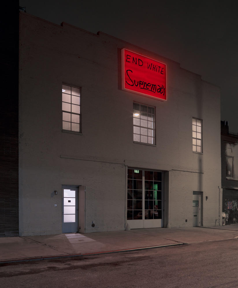 Installation view, End White Supremacy, Paula Cooper Gallery, 534 W 21st Street, New York. November 3, 2008 - July 31, 2009. © Sam Durant. Courtesy Paula Cooper Gallery, New York. Photo: Ellen Page Wilson.