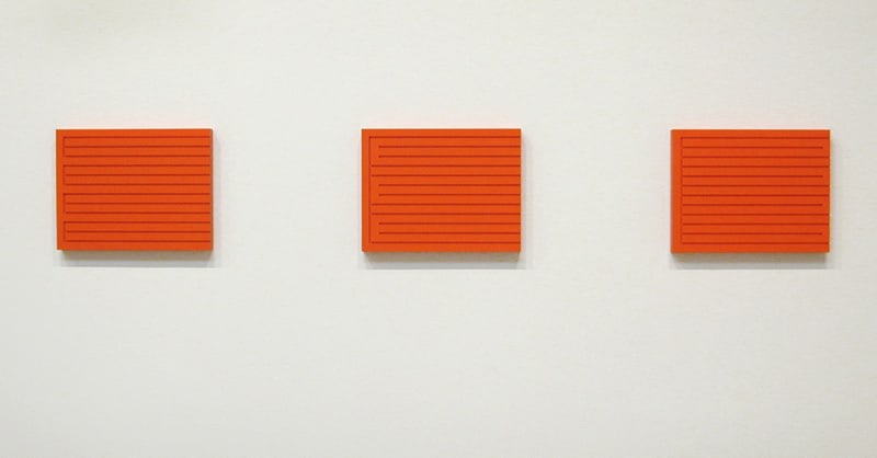 Donald Judd &quot;Wood Block (15R)&quot; 1989 Cadmium red light, Artist Alkyd on clear sugar pine 16 x 20 3/4 x 2 in.