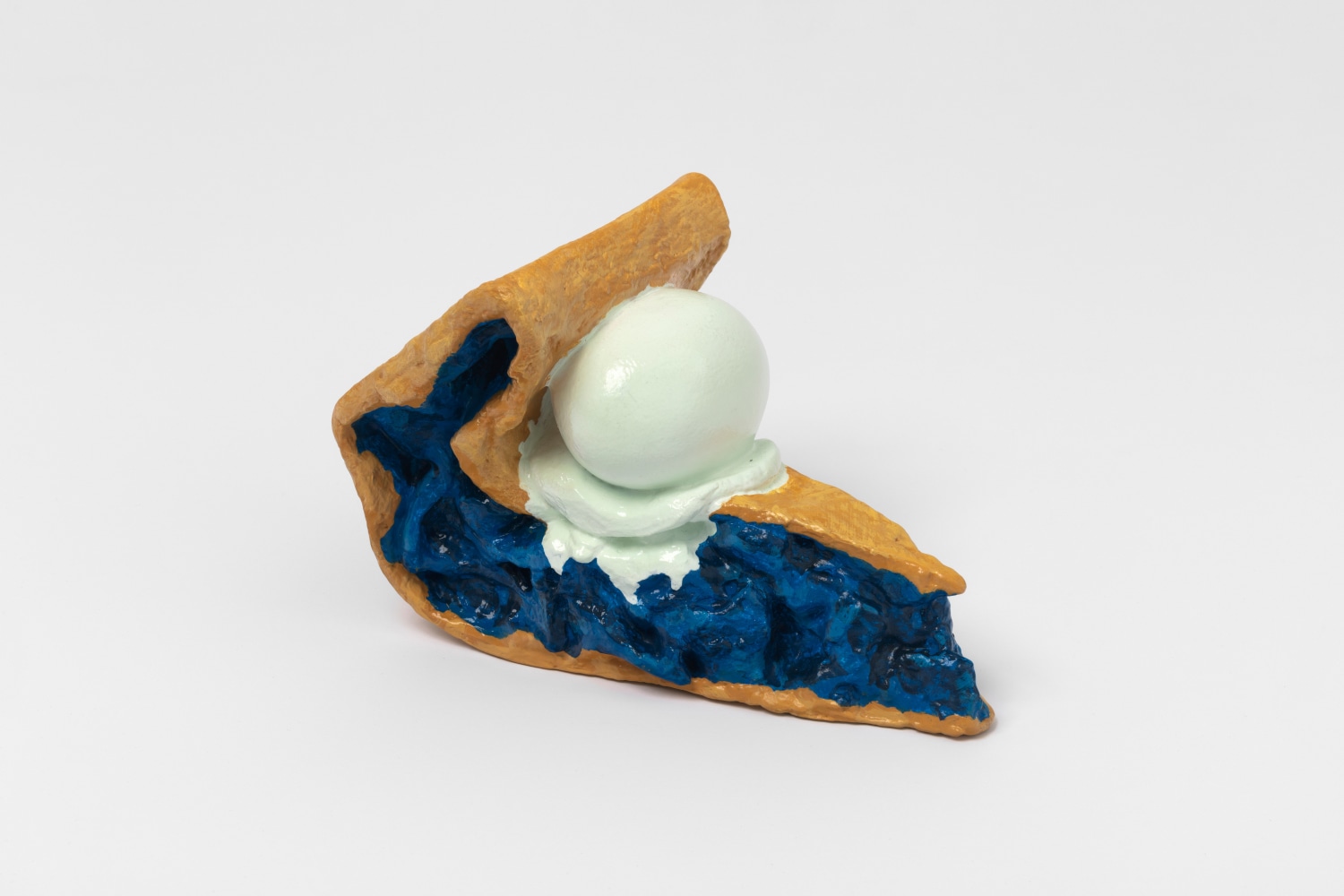 Claes Oldenburg & Coosje van Bruggen Paradise Pie IV (Blue), 2007 cast aluminum painted with acrylic 6 1/2 x 9 1/2 x 5 1/2 in. (16.5 x 24.1 x 14 cm) Edition 6 of 6, 1 AP, 1 TP
