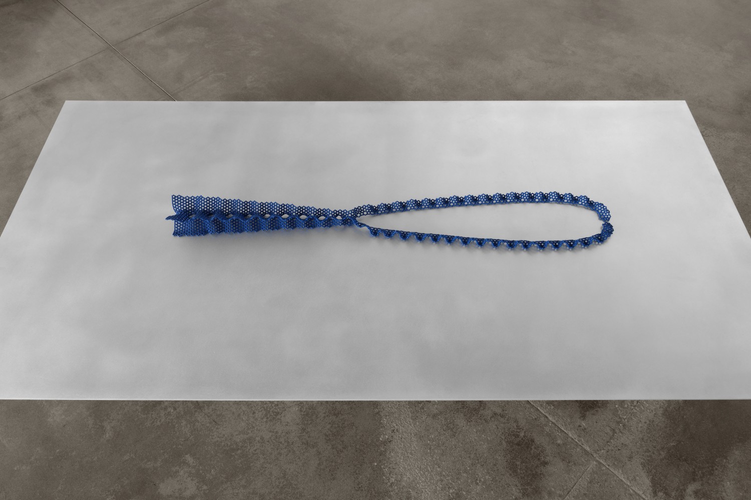 Tauba Auerbach 
Org, 2023
woven glass beads
5 x 70 1/2 x 23 in. (12.7 x 179.1 x 58.4 cm)
