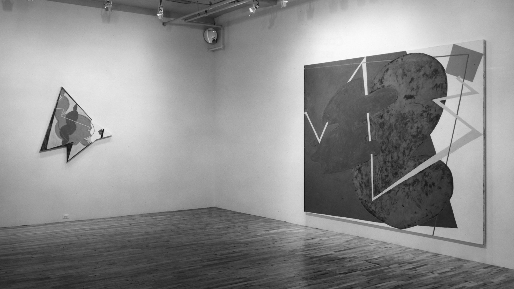 Installation view, Paintings, Paula Cooper Gallery, 155 Wooster Street, New York, October 7 - November 4 1978. © 2025 Elizabeth Murray / Artists Rights Society (ARS), New York. Courtesy Paula Cooper Gallery, New York. Photo: Geoffrey Clements.