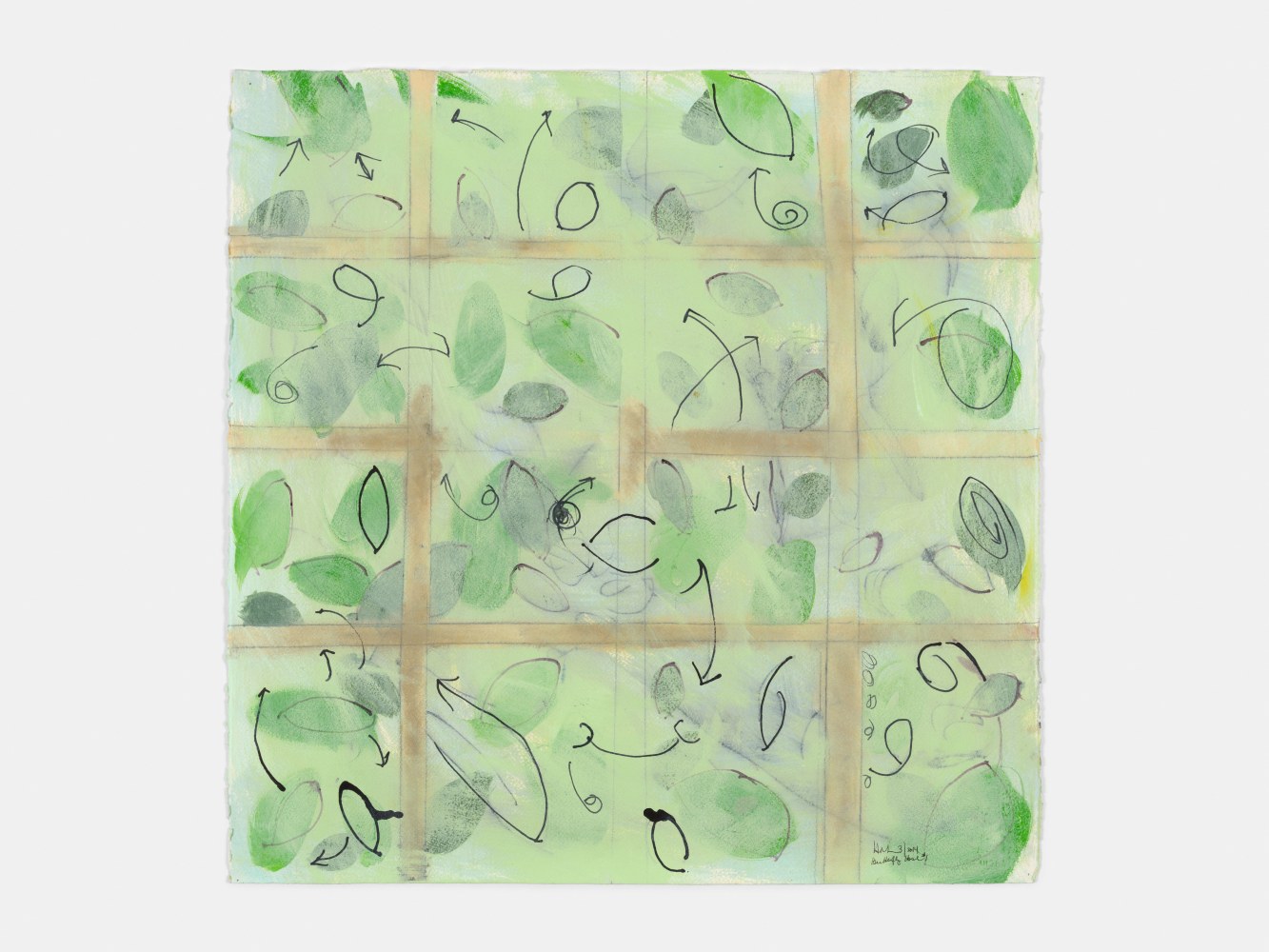 Cynthia Hawkins  Butterfly House #2 (Through the Window), 2014  acrylic and mixed media on Arches paper  22 1/4 x 22 1/4 in. (56.5 x 56.5 cm)  signed recto