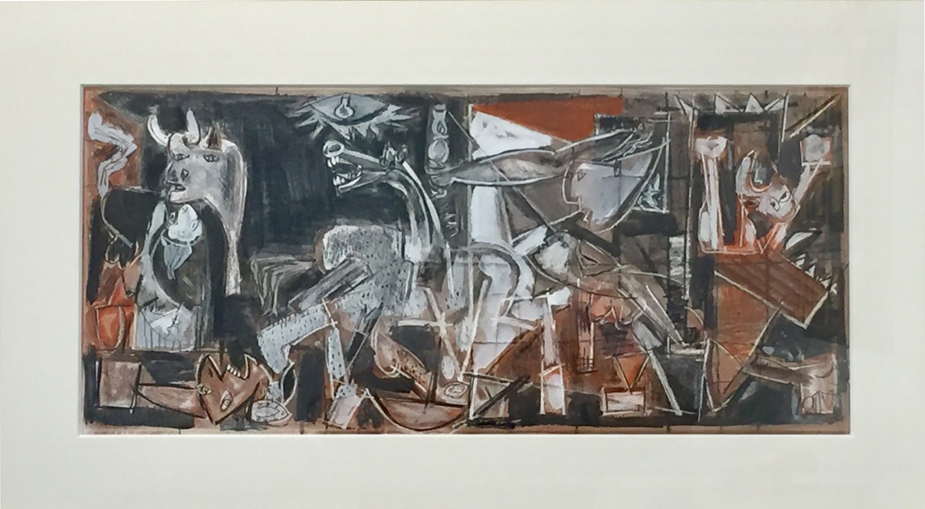 Michael Hurson &quot;Guernica &quot;B&quot; (Study For A Print)&quot; 1992 Pencil, conte, ink on silkscreen 12 3/4&quot; x 28 3/8&quot;