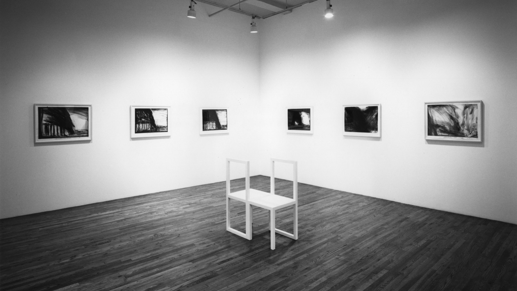 Installation view, Sculpture, Furniture, Paintings and Drawings, Paula Cooper Gallery, 155 Wooster Street, January 26 - February 23, 1991. © Robert Wilson. Courtesy Paula Cooper Gallery, New York. Photo: Geoffrey Clements.
