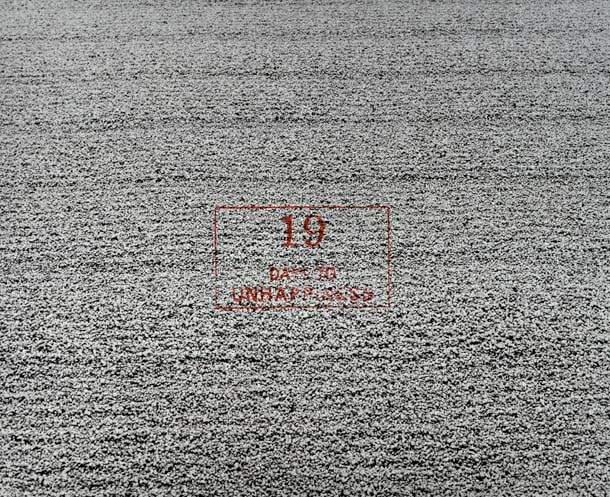 Sophie Calle "Exquisite Pain (Count Down - 19)" 2000 Black & white photograph, hand stamped with red ink 20 1/16 x 16 1/2 x 1 3/16 in.
