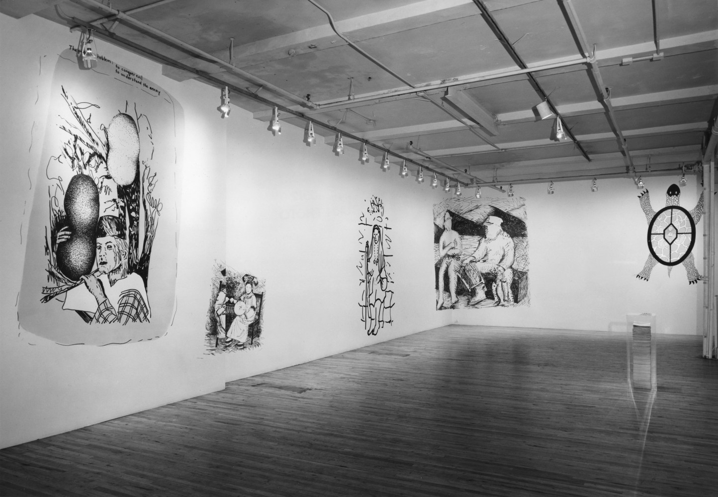 Installation view, Jonathan Borofsky, Paula Cooper Gallery, 155 Wooster Street, New York, October 5 - 30 1976. © Jonathan Borofsky. Courtesy Paula Cooper Gallery, New York. Photo: Geoffrey Clements.