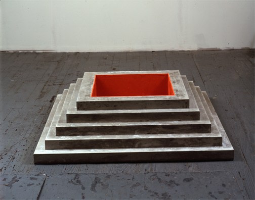 Jackie Winsor &quot;Open Pyramid&quot; 1987 Concrete and pigment 10&quot; x 40&quot; x 40&quot;