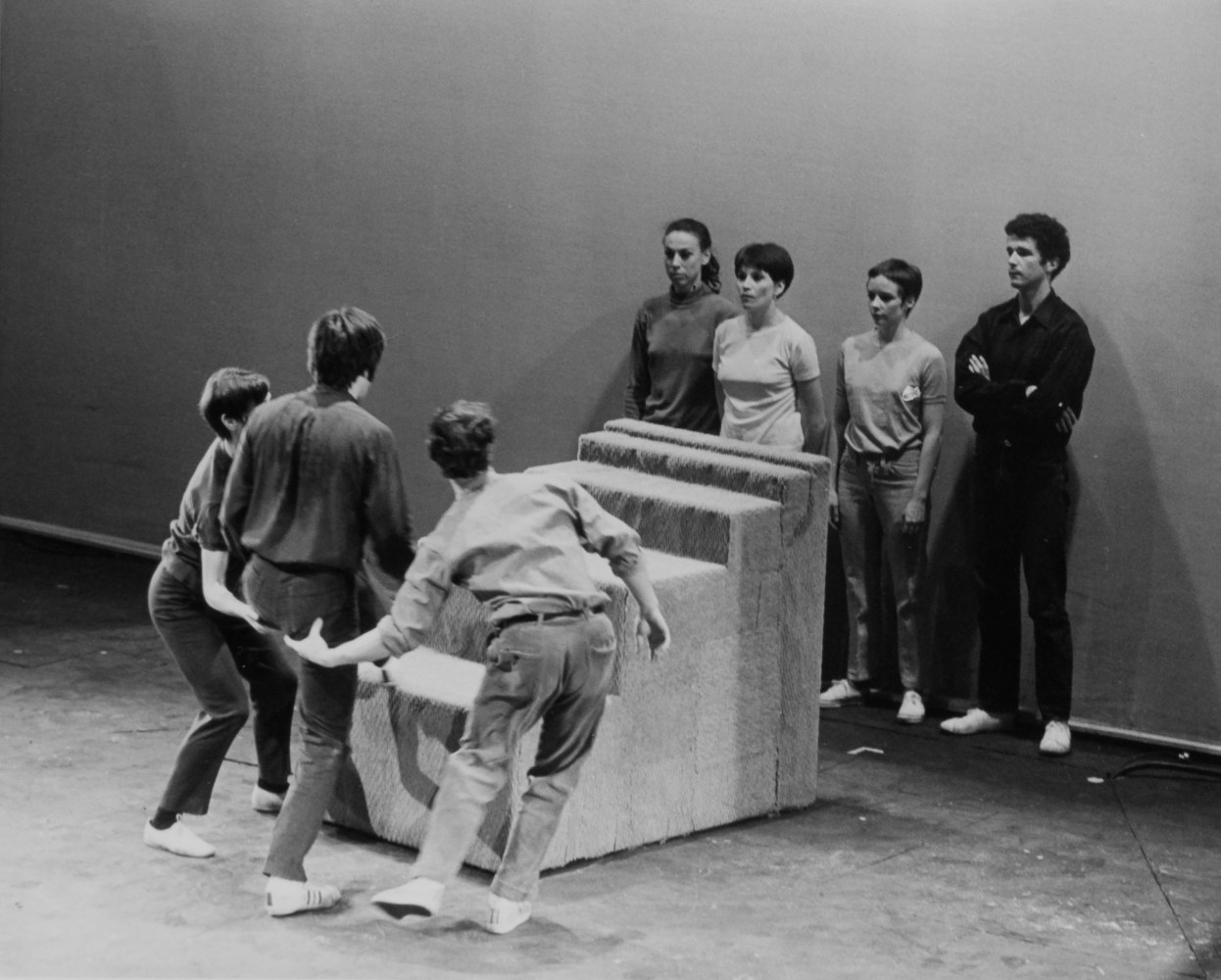 Peter Moore Yvonne Rainer, "Stairs" from "The Mind is a Muscle", April 11, 1968 gelatin silver print image: 7 1/2 x 9 1/2 in. (19.1 x 24.1 cm) paper: 8 x 10 in. (20.3 x 25.4 cm) frame: 12 1/2 x 16 1/2 x 3/4 in. (31.8 x 41.9 x 1.9 cm)