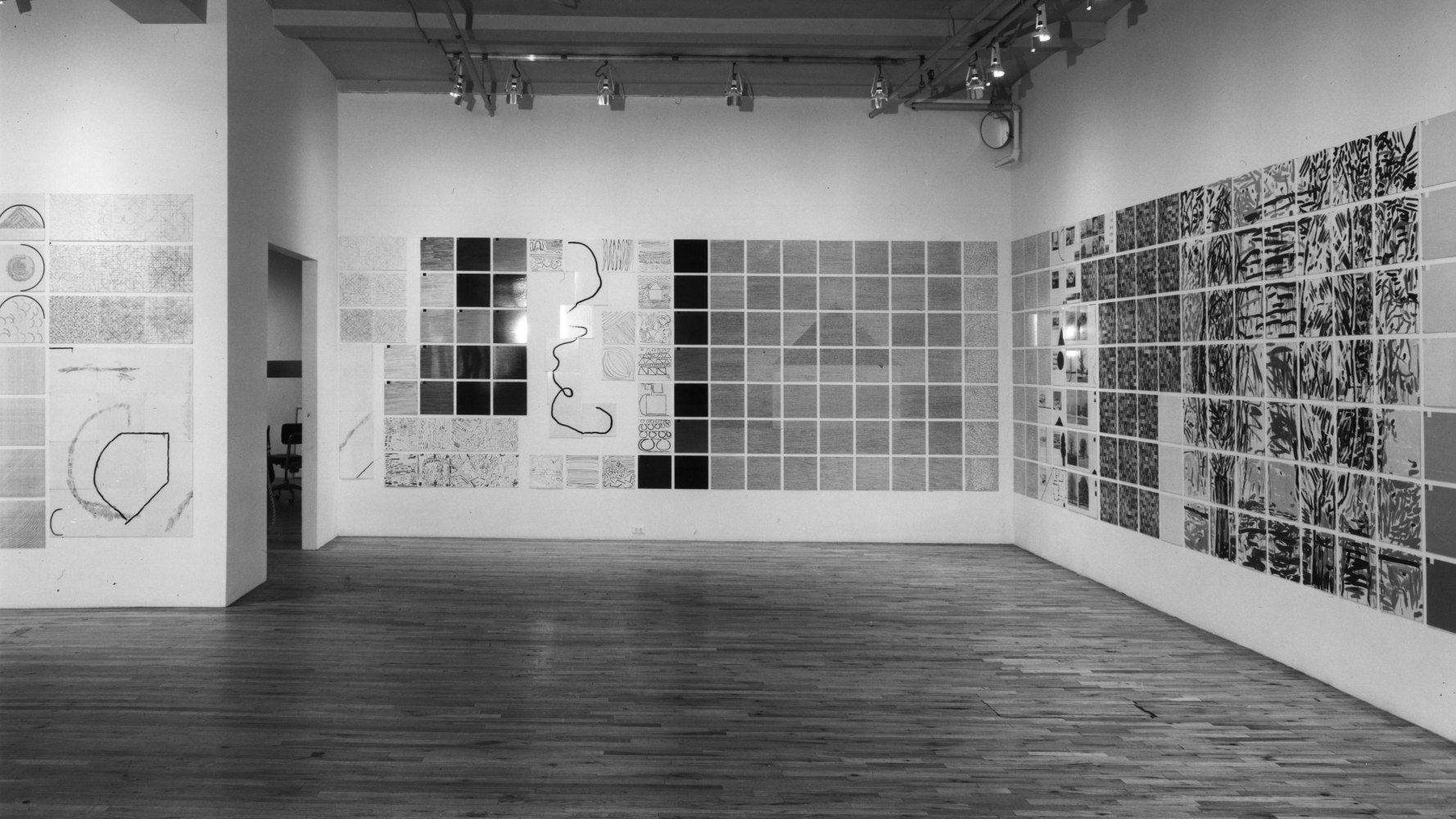 Installation view, A New Work: Rhapsody, Paula Cooper Gallery, 155 Wooster Street, New York, May 8 - Jun 2 1976. © Jennifer Bartlett. Courtesy Paula Cooper Gallery, New York, Marianne Boesky Gallery, New York, and The Jennifer Bartlett 2013 Trust. Photo: Geoffrey Clements