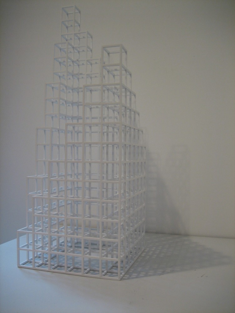 Sol LeWitt "Square 5" 2004 Painted wood 40 5/8 x 14 1/2 x 14 1/2 in.