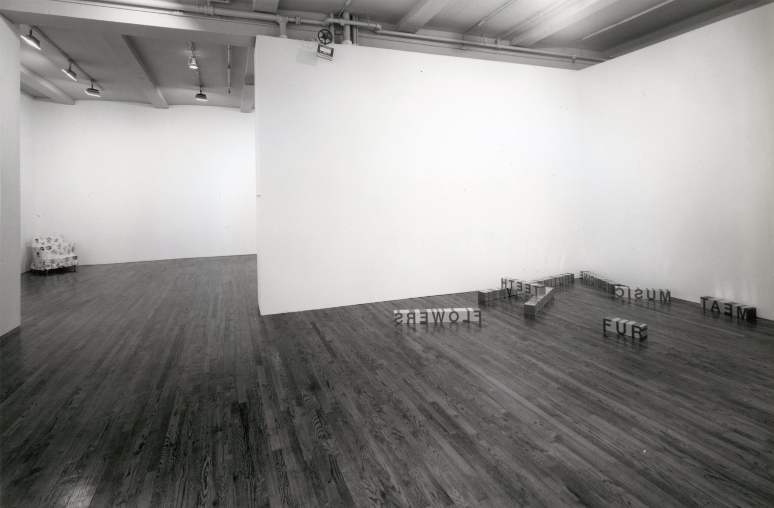 Installation view, Cornered, 155 Wooster Street, New York, June 9 - July 28, 1995. Photo: Geoffrey Clements.