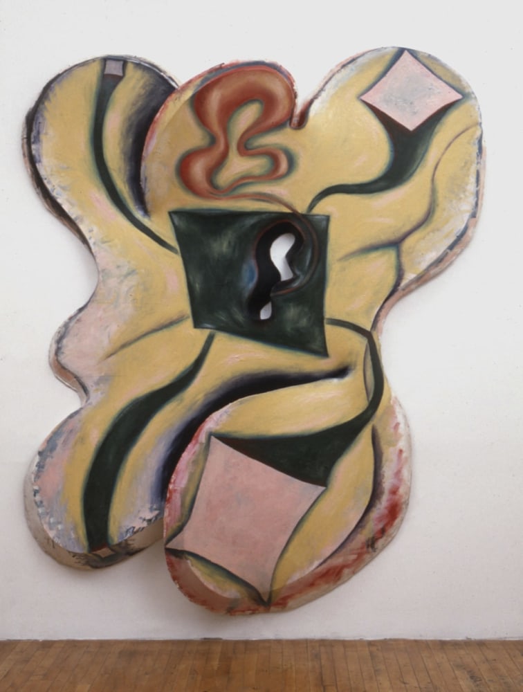 Elizabeth Murray &quot;Chaotic Lip&quot; 1986 Oil on canvas 117 1/2&quot; x 86 1/2&quot; x 12&quot;