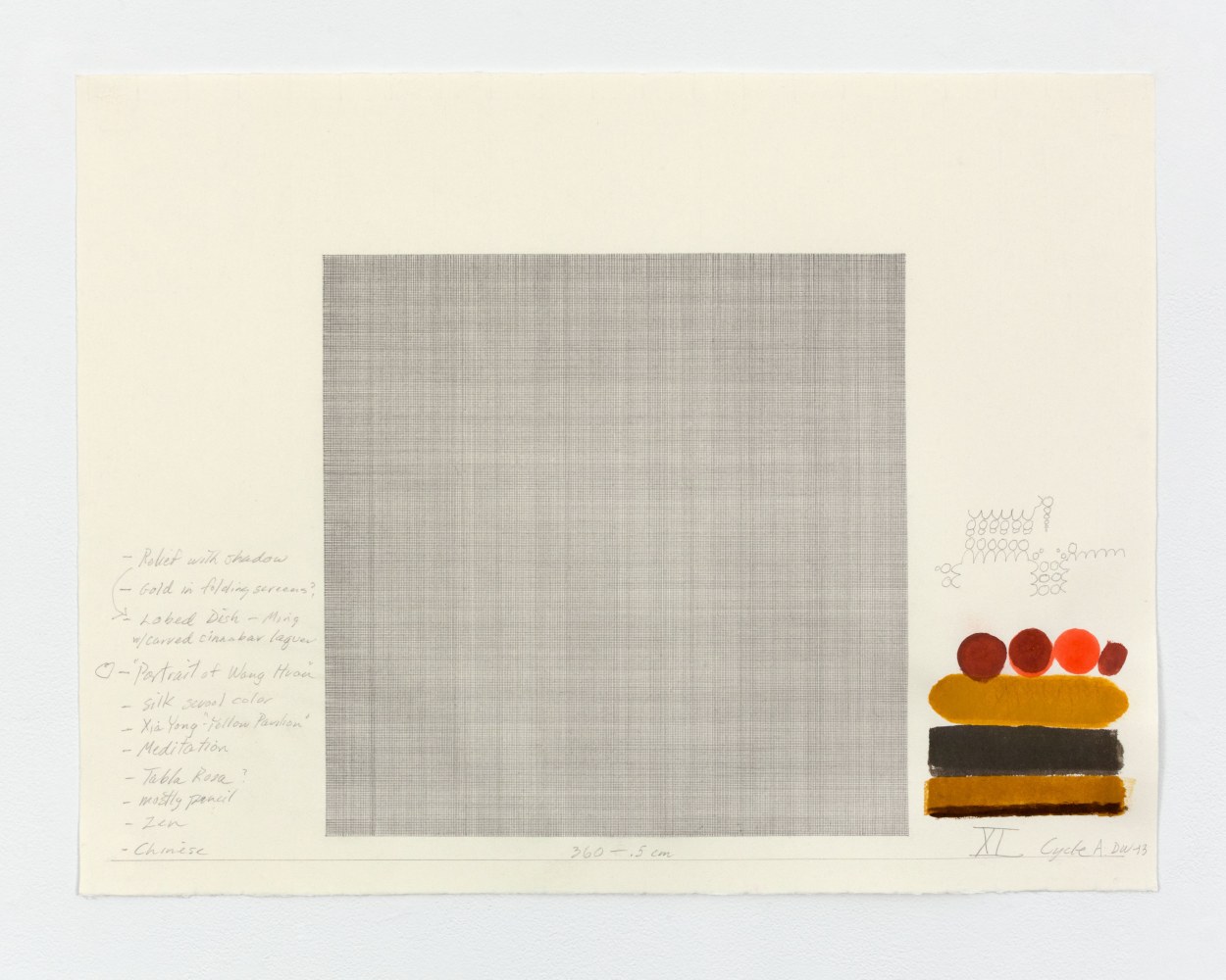 Dan Walsh Cycle Drawing A (XI), 2013 pencil and acrylic on Japanese Kozo paper 20 x 26 3/8 in. (50.8 x 67 cm)