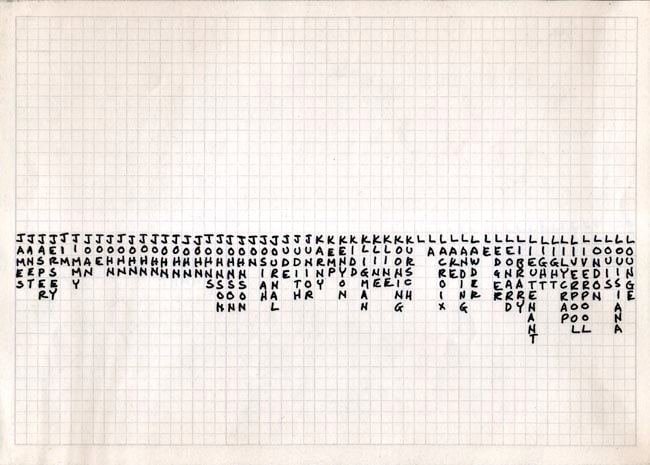 Carl Andre "Autobiography" 1972 Ink on paper, 8 pages 8 1/4 x 11 5/8 in.