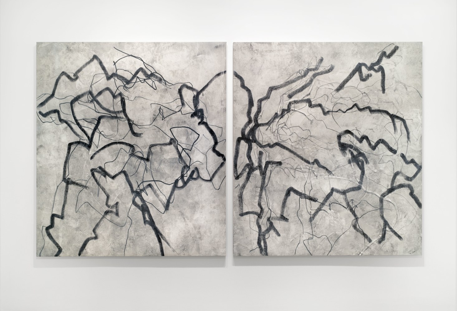 Beatrice Caracciolo, Combattere 46, 2021 mixed media on paper, mounted on canvas, two panels