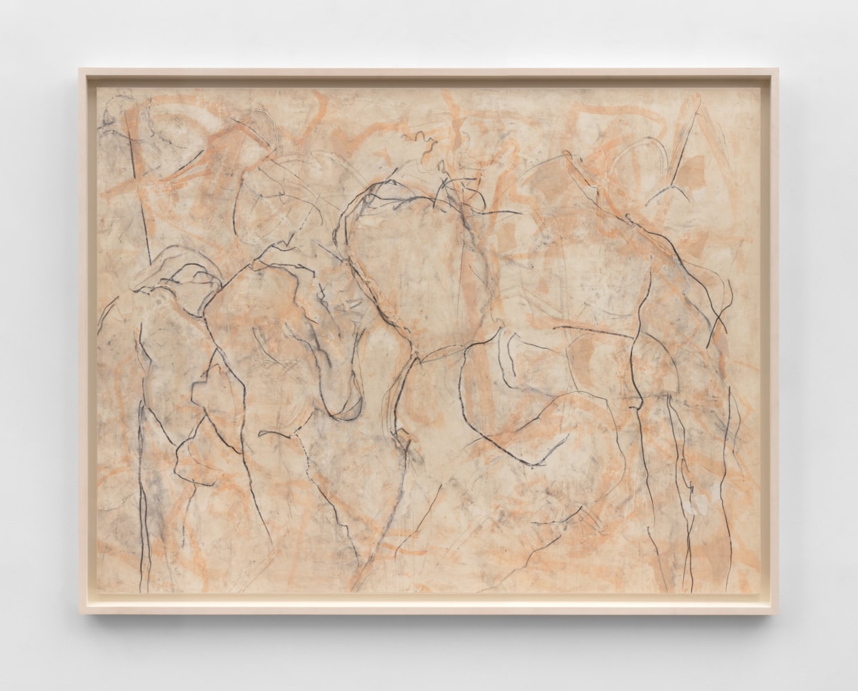 Beatrice Caracciolo
Uomini Rosa, 2013
pigment, water soluble chalk, graphite, gouache on Saunders Waterford Paper on canvas
57 3/4 x 75 1/2 in. (146.7 x 191.8 cm)
frame: 61 1/2 x 79 1/4 x 3 1/4 in. (156.2 x 201.3 x 8.3 cm)