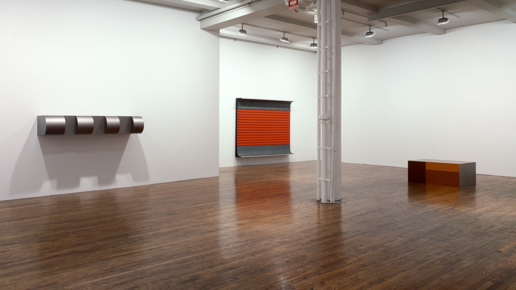 Installation view, Donald Judd, Paula Cooper Gallery, 155 Wooster Street, New York, NY (February 2 – 25, 1995.) Photo: D. James Dee