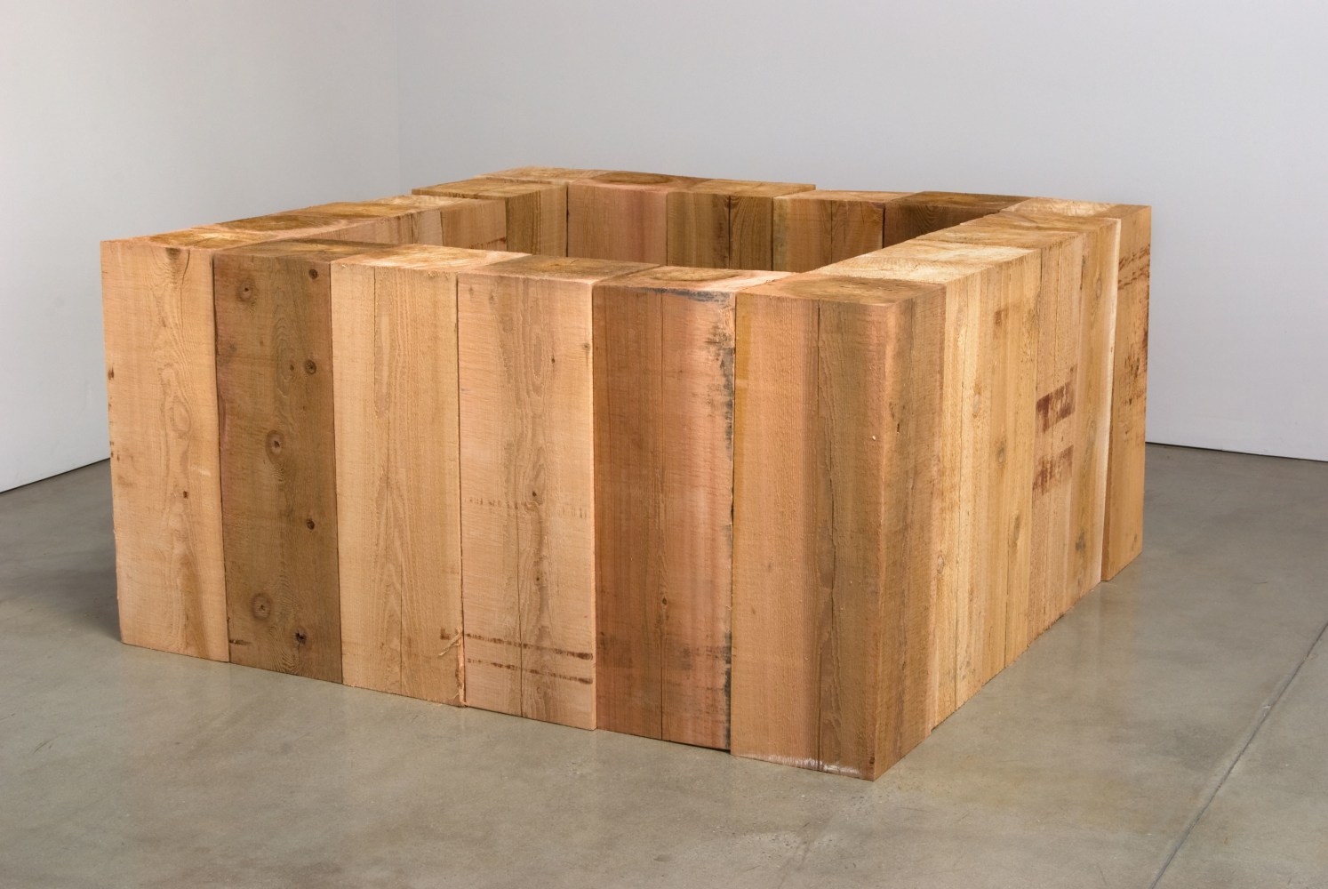 Carl Andre 6 Hollow Square, 2008 20 Western red cedar timbers each: 36 x 12 x 12 in. (91.4 x 30.5 x 30.5 cm) overall: 36 x 72 x 72 in. (91.4 x 182.9 x 182.9 cm)